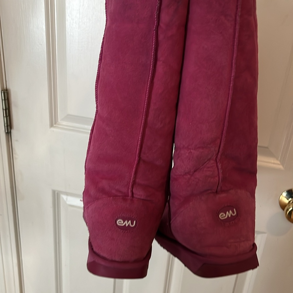 EMU size 10 pink suede boots fully lined with genuine shearling super warm - Picture 10 of 14